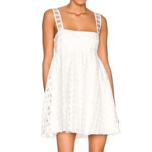 Amanda Uprichard Russo White Check Mini Dress, size Large